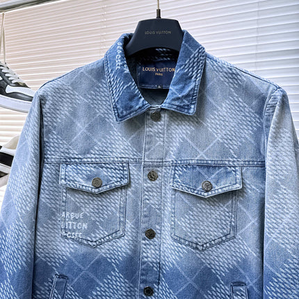 LV SHIRT JACKET IN BLUE DAMIER DENIM 239128