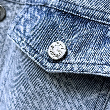 LV SHIRT JACKET IN BLUE DAMIER DENIM 239128