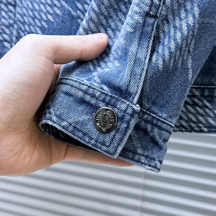 LV SHIRT JACKET IN BLUE DAMIER DENIM 239128