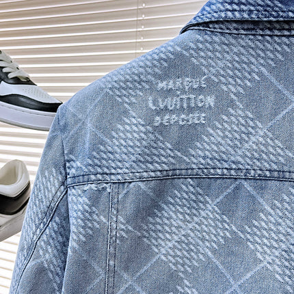 LV SHIRT JACKET IN BLUE DAMIER DENIM 239128