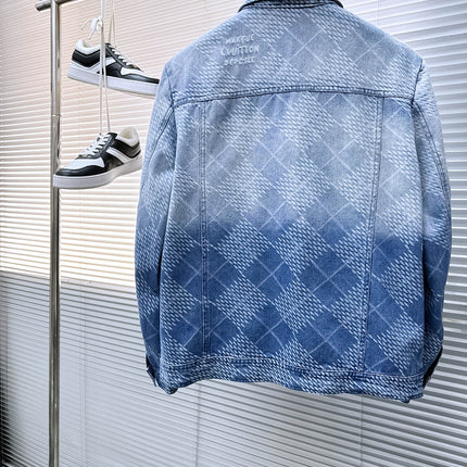 LV SHIRT JACKET IN BLUE DAMIER DENIM 239128