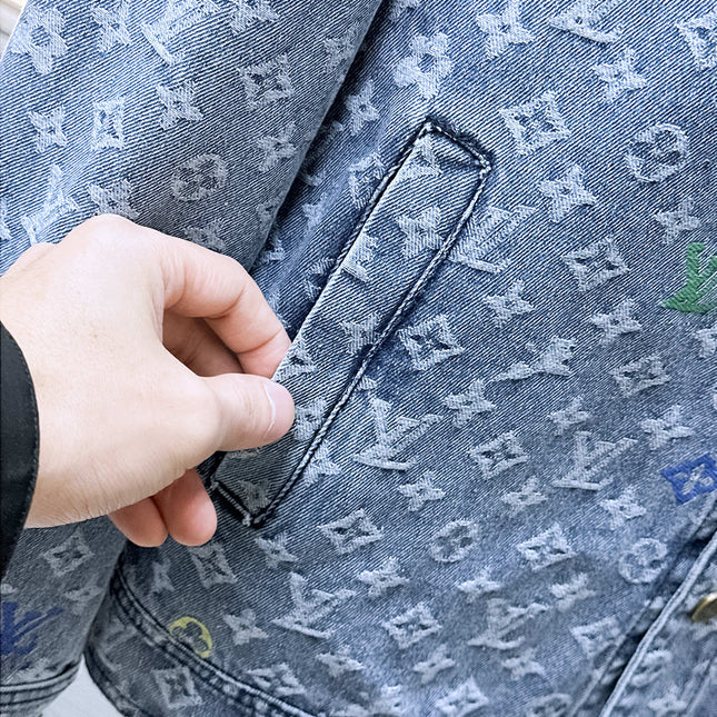 LV SHIRT JACKET IN LIGHT BLUE MONOGRAM CRAGGY DENIM 239125