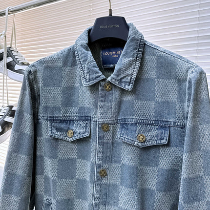 LV SHIRT JACKET IN COUNTRY BLUE DAMIER DENIM 239122