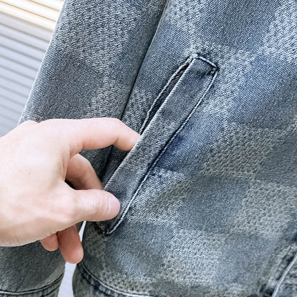 LV SHIRT JACKET IN COUNTRY BLUE DAMIER DENIM 239122