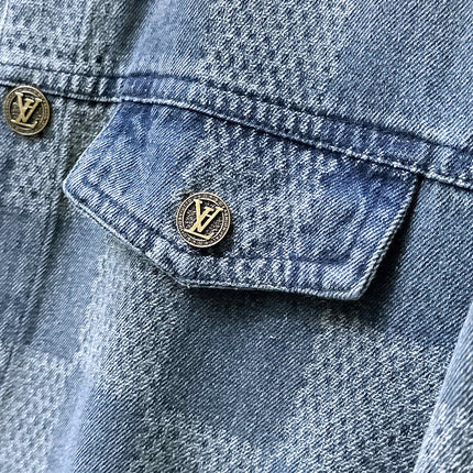 LV SHIRT JACKET IN COUNTRY BLUE DAMIER DENIM 239122