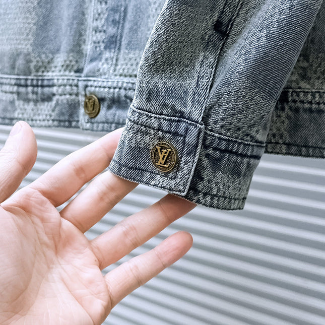 LV SHIRT JACKET IN COUNTRY BLUE DAMIER DENIM 239122