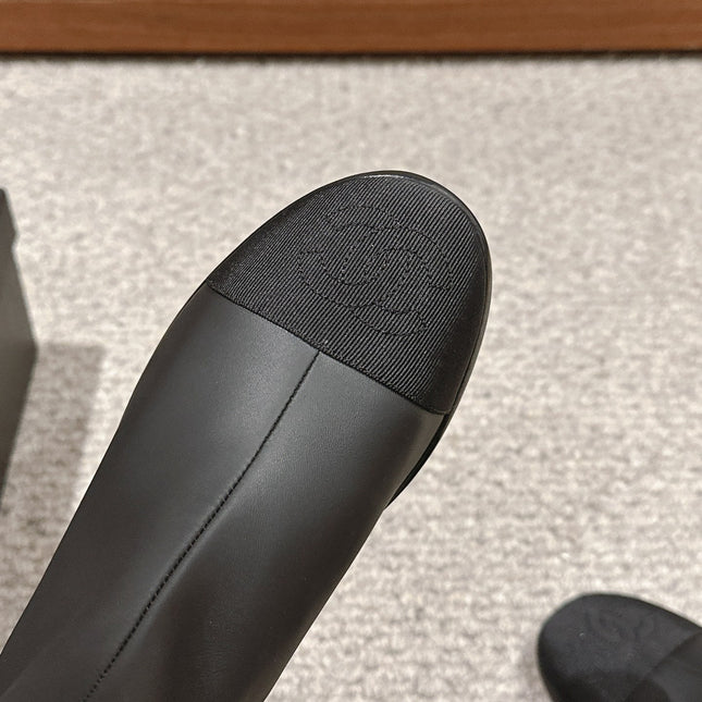 CC SHORT BOOTS IN BLACK LAMBSKIN AND FABRIC