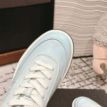 SNEAKER IN BLUE PASTEL HAND-POLISHED CALFSKIN 977829