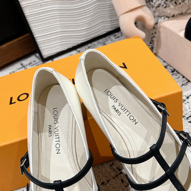POINTED FLAT SHOES IN WHITE MIX BLACK CALFSKIN