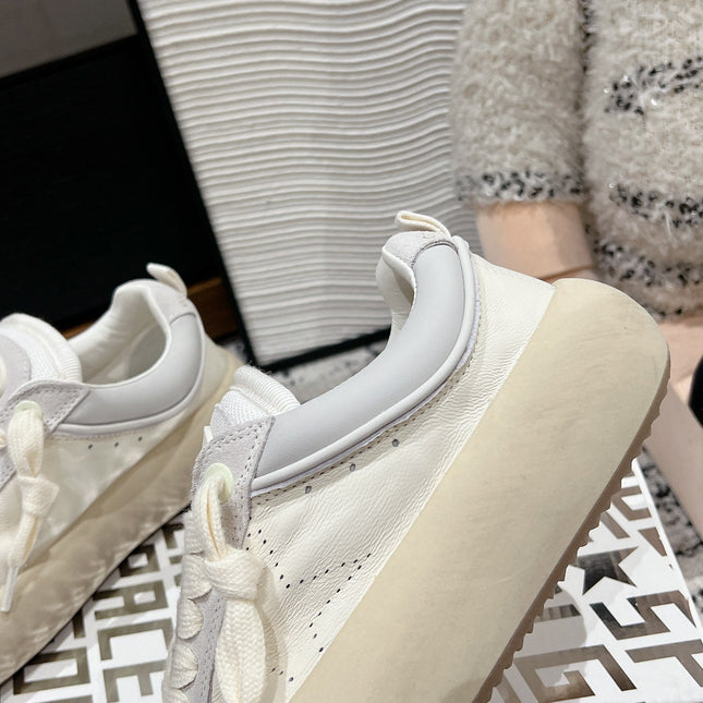 SPACE-STAR CUBE SNEAKERS IN WHITE CALFSKIN MIX CANVAS WITH PERFORATED STAR