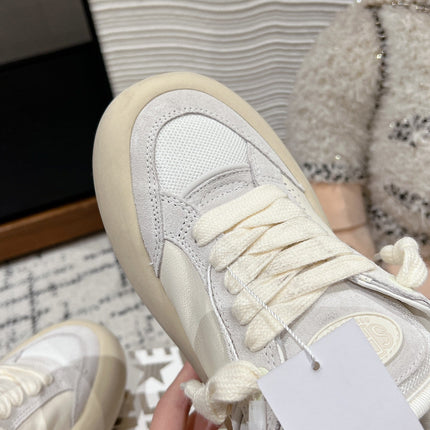 SPACE-STAR CUBE SNEAKERS IN WHITE CALFSKIN MIX CANVAS WITH PERFORATED STAR