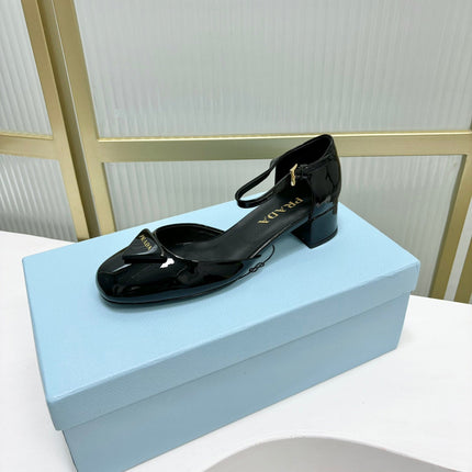 PRA MARY JANE PUMPS BLACK CALFSKIN