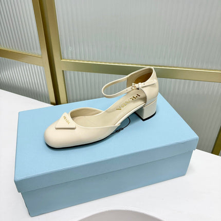 PRA MARY JANE PUMPS CREAMY WHITE CALFSKIN