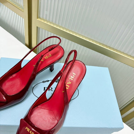 PRA PATENT LEATHER SLINGBACK PUMPS 75 CHERRY