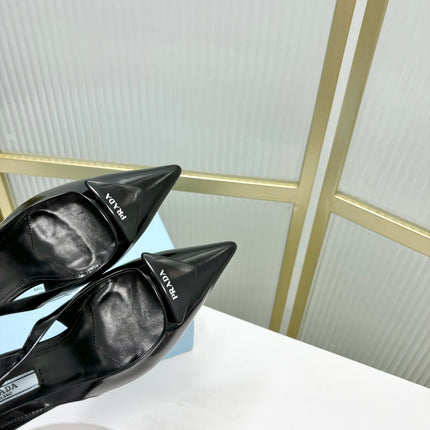PRA PATENT LEATHER SLINGBACK PUMPS 75 BLACK