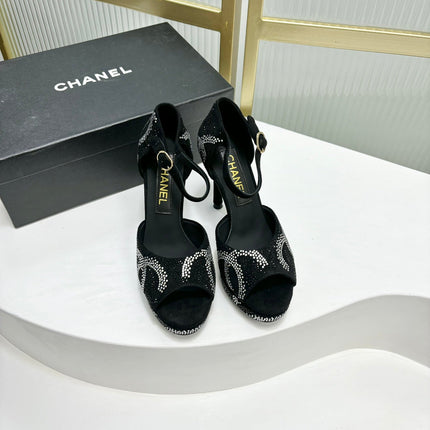 HIGH HEELS ONE STRAP IN BLACK GOATSKIN