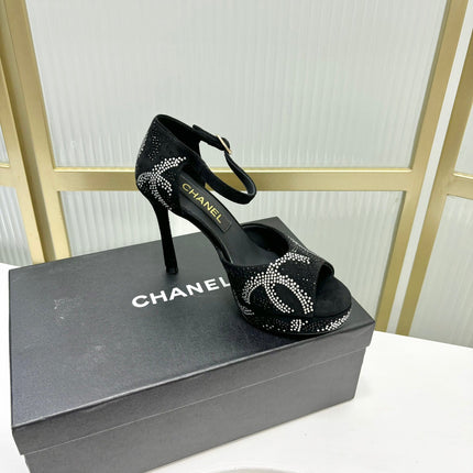 HIGH HEELS ONE STRAP IN BLACK GOATSKIN