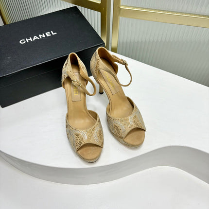 HIGH HEELS ONE STRAP IN BEIGE CREAM GOATSKIN