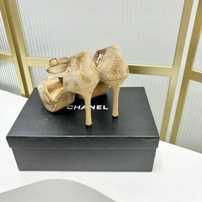 HIGH HEELS ONE STRAP IN BEIGE CREAM GOATSKIN