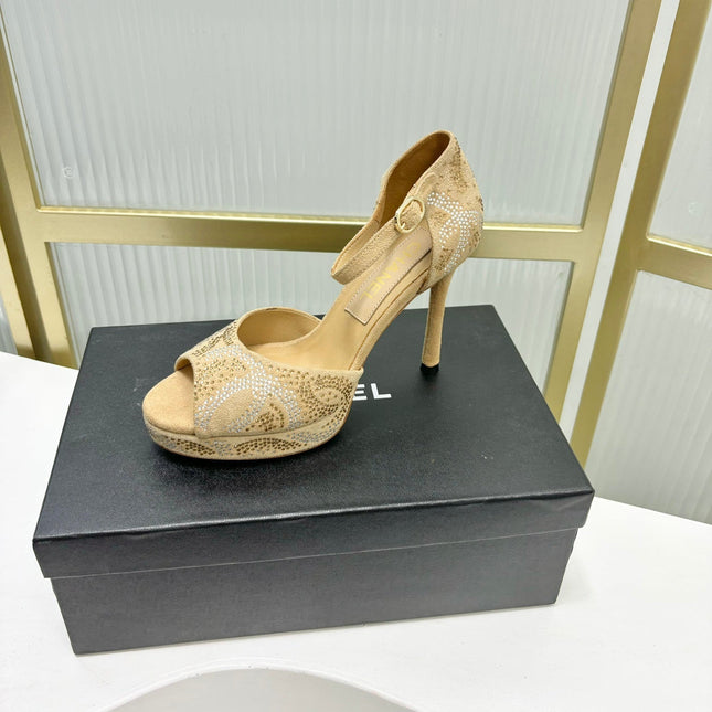 HIGH HEELS ONE STRAP IN BEIGE CREAM GOATSKIN