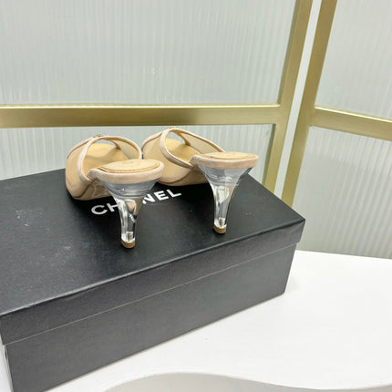 HIGH HEEL PEEP TOE IN BEIGE CREAM BREATHABLE MESH