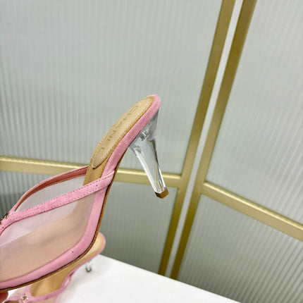 HIGH HEEL PEEP TOE IN LIGHT PINK BREATHABLE MESH