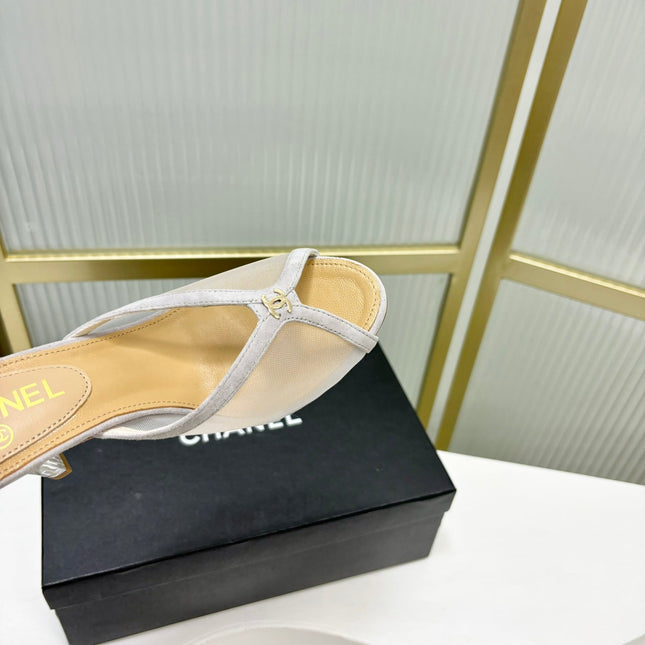 HIGH HEEL PEEP TOE IN WHITE BREATHABLE MESH