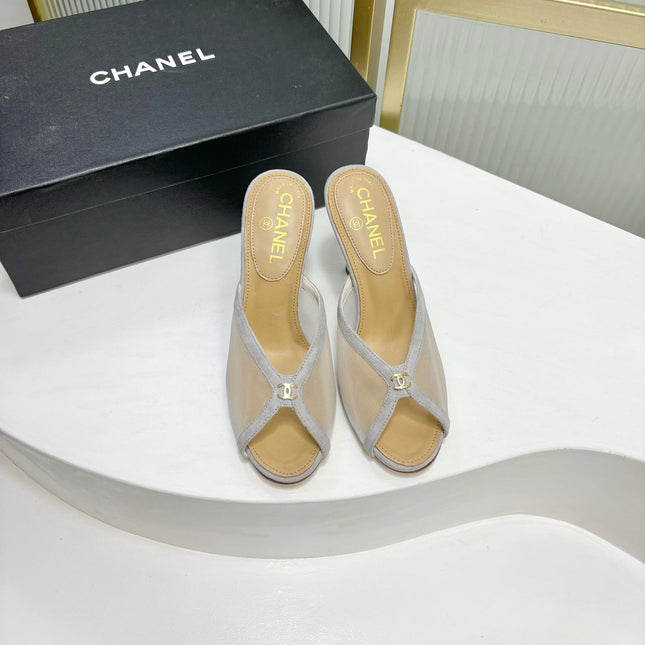 HIGH HEEL PEEP TOE IN WHITE BREATHABLE MESH