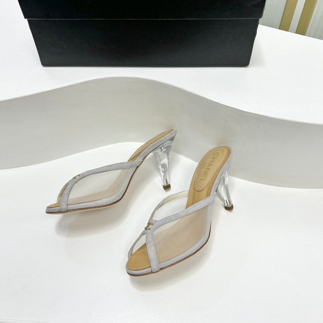 HIGH HEEL PEEP TOE IN WHITE BREATHABLE MESH