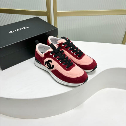 SNEAKER IN LIGHT PINK MIX CHERRY RED SUEDE