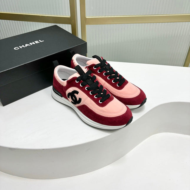 SNEAKER IN LIGHT PINK MIX CHERRY RED SUEDE