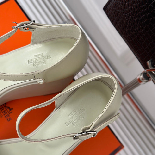 WEDGES SANDALS WHITE LAMBSKIN