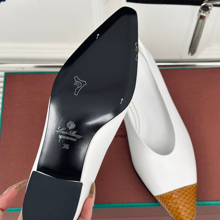 LP REBECCA BALLET FLATS WHITE WAXED LEATHER