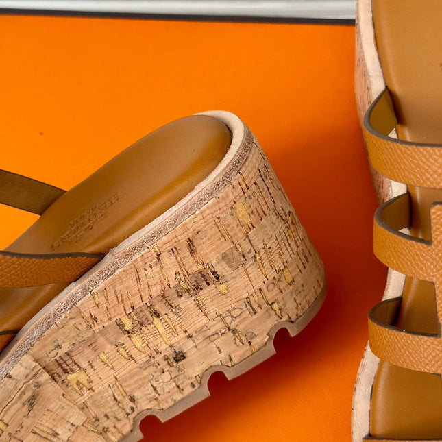 ISABELLA SANDAL BRIGHT BROWN CALFSKIN