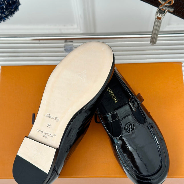 LV WOMEN SOHO FLAT MARY JANE IN BLACK CALFSKIN