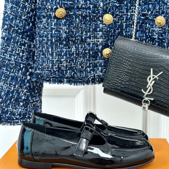 LV WOMEN SOHO FLAT MARY JANE IN BLACK CALFSKIN