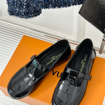 LV WOMEN SOHO FLAT MARY JANE IN BLACK CALFSKIN