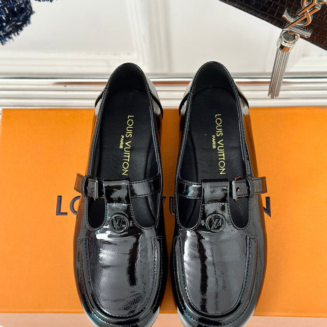 LV WOMEN SOHO FLAT MARY JANE IN BLACK CALFSKIN