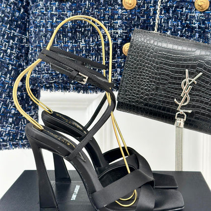 SL CORINNE SANDALS BLACK SATIN CREPE