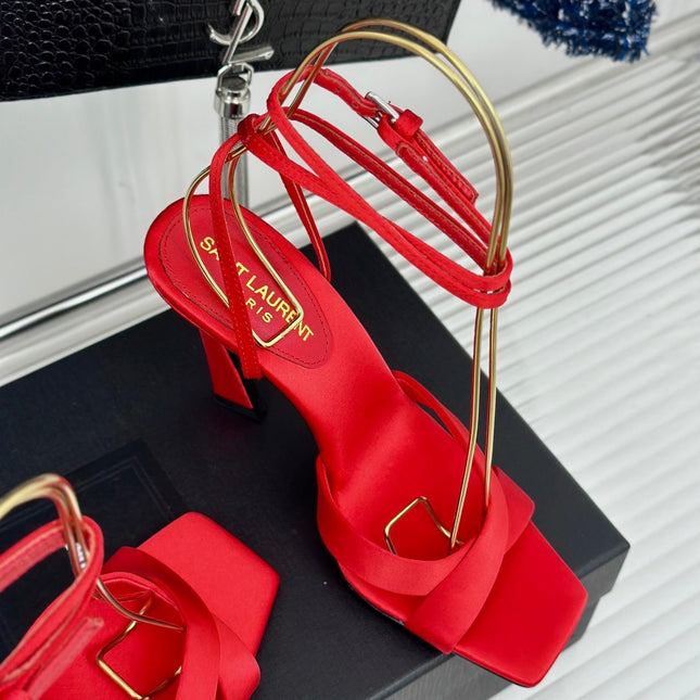 SL CORINNE SANDALS ROSE SATIN CREPE