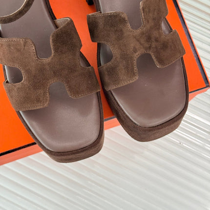 HM 25S JAM 30 HIGH-HEEL SANDAL IN DARK BROWN SUEDE