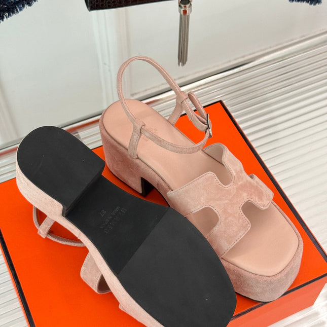 HM 25S JAM 30 HIGH-HEEL SANDAL IN PEACH PINK SUEDE