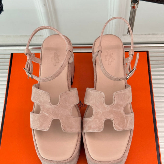 HM 25S JAM 30 HIGH-HEEL SANDAL IN PEACH PINK SUEDE