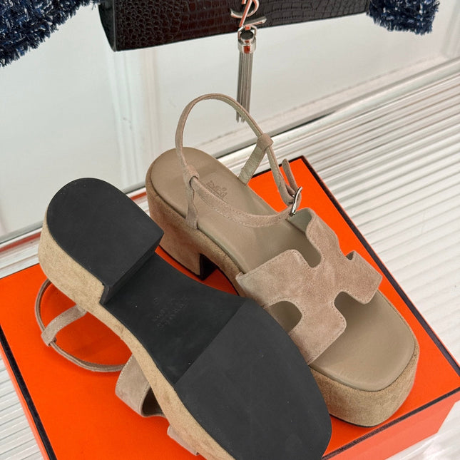 HM 25S JAM 30 HIGH-HEEL SANDAL IN TERRACOTTA BEIGE SUEDE