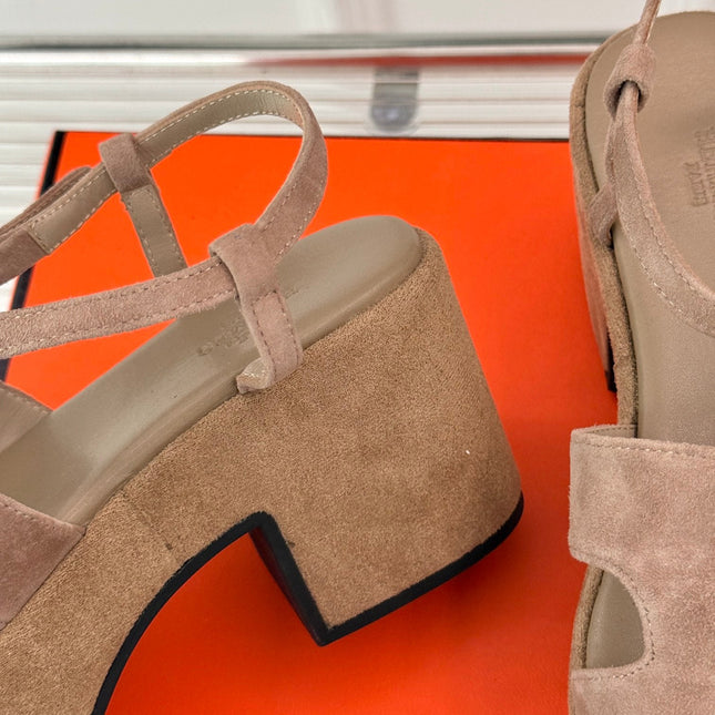 HM 25S JAM 30 HIGH-HEEL SANDAL IN TERRACOTTA BEIGE SUEDE