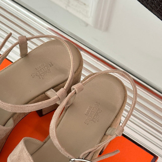 HM 25S JAM 30 HIGH-HEEL SANDAL IN TERRACOTTA BEIGE SUEDE