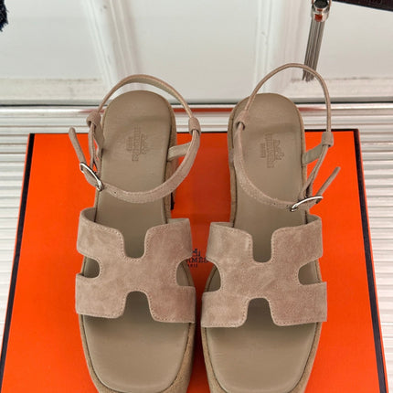 HM 25S JAM 30 HIGH-HEEL SANDAL IN TERRACOTTA BEIGE SUEDE