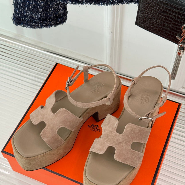 HM 25S JAM 30 HIGH-HEEL SANDAL IN TERRACOTTA BEIGE SUEDE