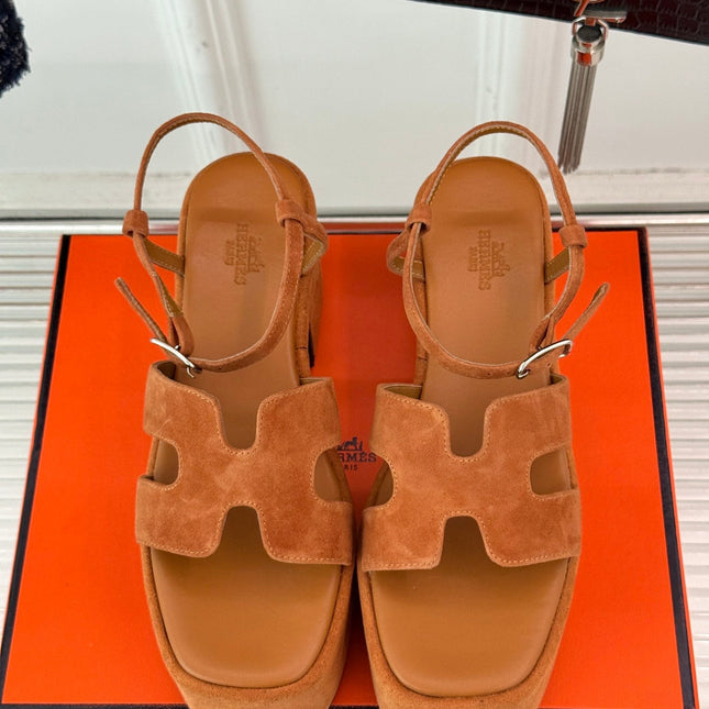 HM 25S JAM 30 HIGH-HEEL SANDAL IN TERRACOTTA ORANGE SUEDE