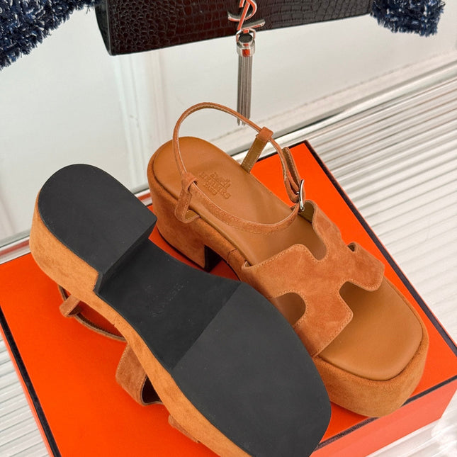 HM 25S JAM 30 HIGH-HEEL SANDAL IN TERRACOTTA ORANGE SUEDE